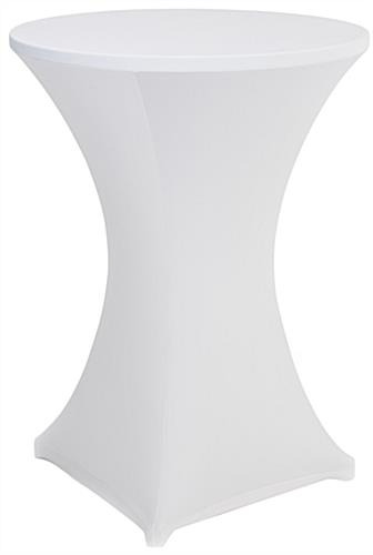 White bar height spandex table cover