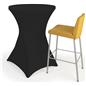 Round stretch table cover with overall width of 31 inches and height of 43 inches