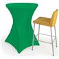 Kelly green round stretch table cover with height of 43 inches