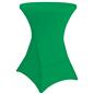 Kelly green round stretch table cover with foot pockets for tight and secure placement