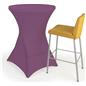 Round stretch table cover with overall dimensions of 31 inches by 43 inches