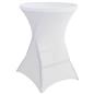 Round stretch table cover with fitted polyester fabric
