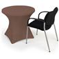 Brown stretch polyester tablecloths with full  coverage design and open bottom