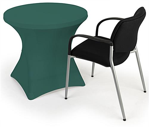 Stretch polyester tablecloths with overall height of 29 inches