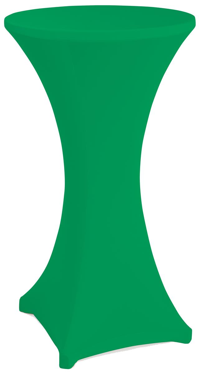 Kelly green cocktail table spandex cover with reinforced foot pockets