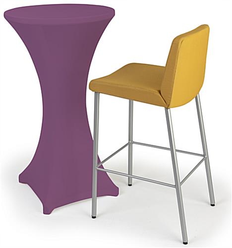 Purple cocktail table spandex cover with easy machine washable cleaning