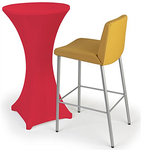 Cocktail table spandex cover with reinforced leg pockets 