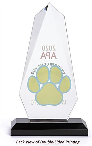 Acrylic rectangle teardrop award with double sided printing