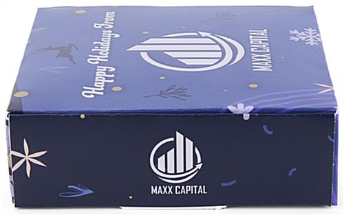 Custom-printed cardstock boxes are laminated  