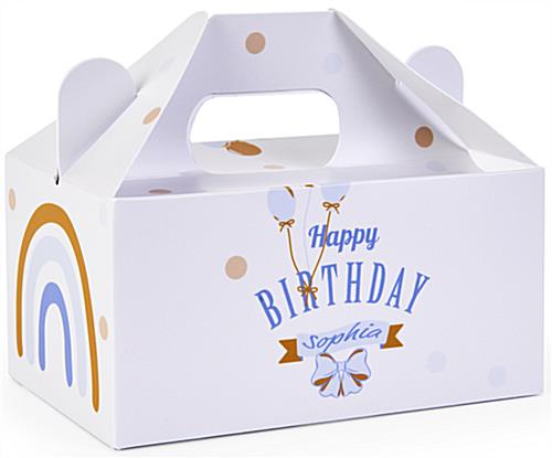 Cardstock custom gable gift boxes