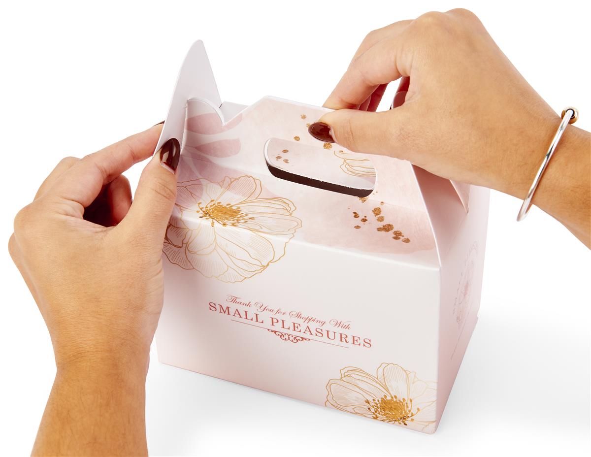 Custom Gable Gift Boxes Shipped Flat in Bulk Amounts