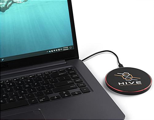 Custom wireless charging pad with LED indicators