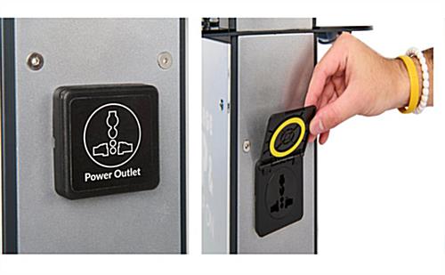 Phone charging station with universal power outlet