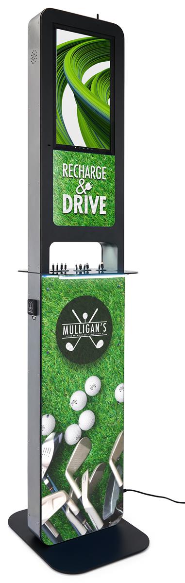 Phone charging station with custom graphics