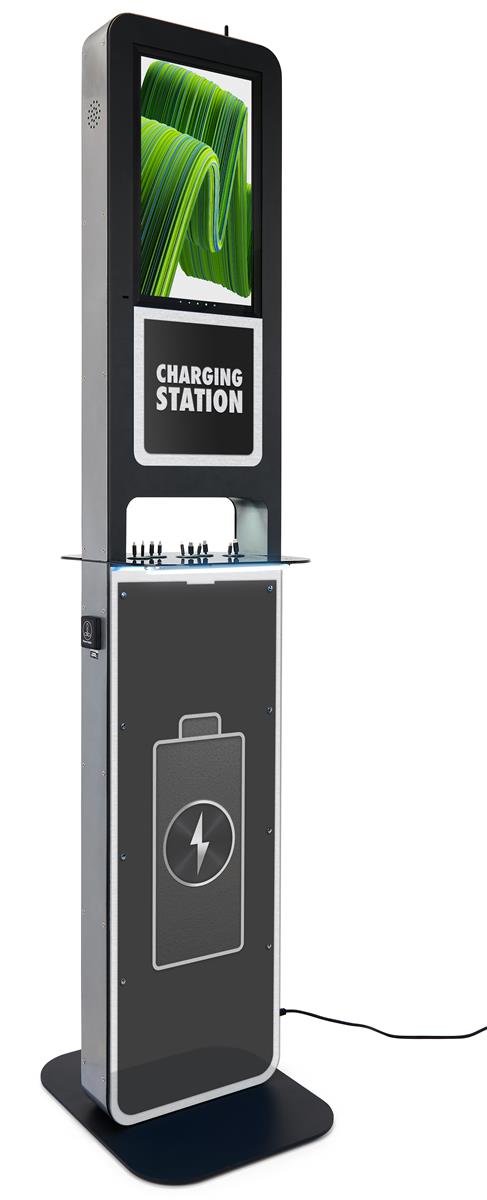 21.5" digital charging station with data blocking charge-only cables