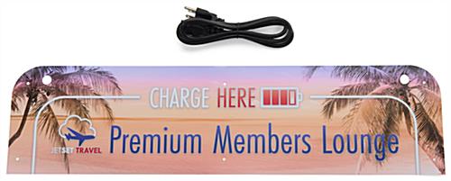 Charging station table with floor and wall mount placement 