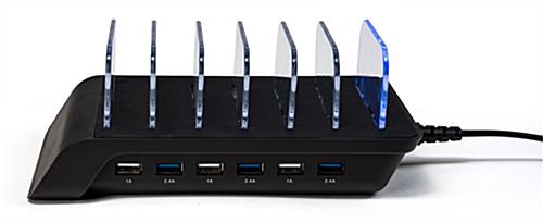 6 Port USB charging station with (3) 1A and 2.4A charging ports