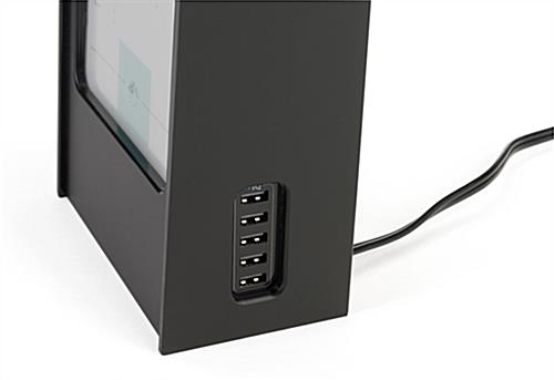 Restaurant menu power bank with 5 USB ports