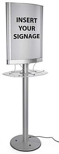 Snap frame light box charging station with acrylic shelf