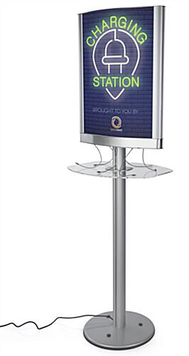 Snap frame light box charging station for illuminating graphics and inserts 