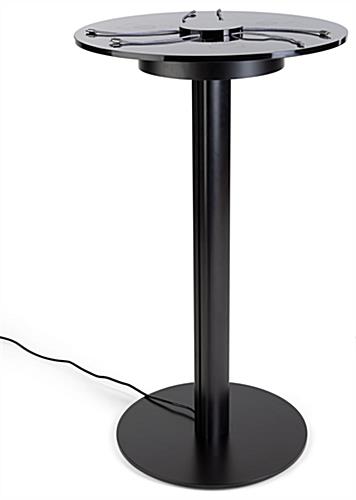 Qi wireless table charging station with adonized black finish 