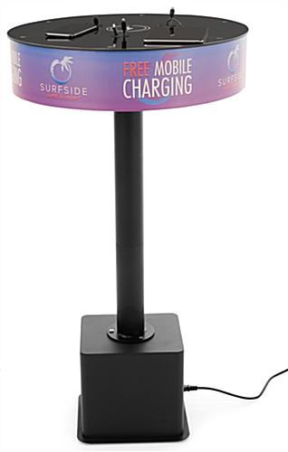 Mobile charging station with black acrylic counter