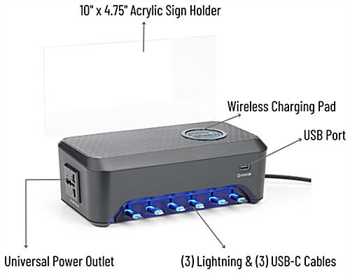Charging station for countertop with usb port