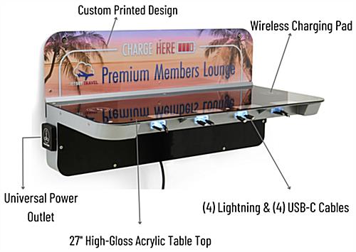 Charging station table with 12 device capacity 
