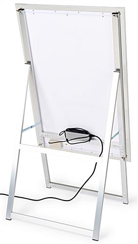 LED sandwich board with power brick holder for better wire management