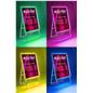 LED sandwich board with collapsible construction and multicolor options