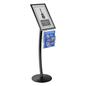 Curved 11" x 17" Black Sign Stand wth Magazine Pocket 