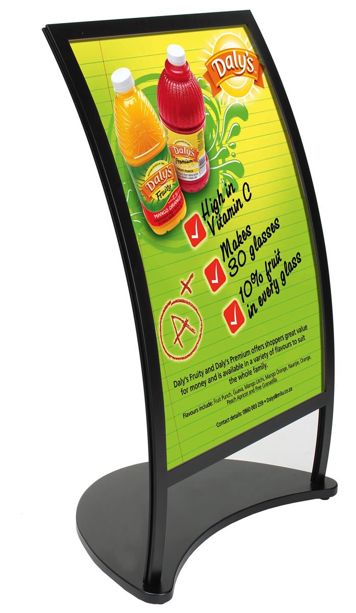 Curved Poster Stand 24 x 36 Inch Graphics Holder