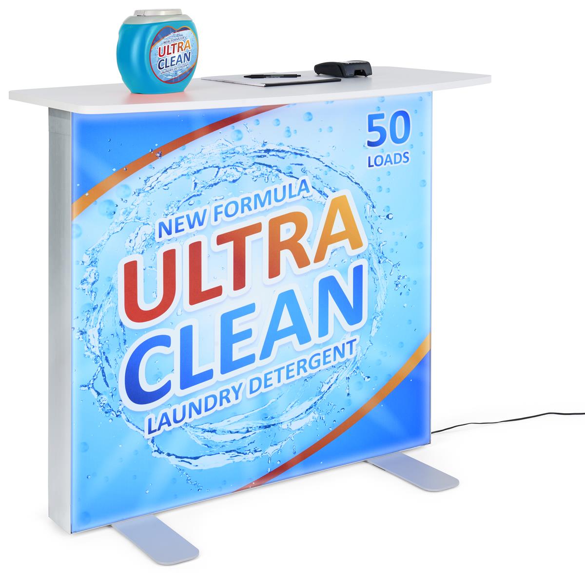 Aluminum lightbox pop up counter