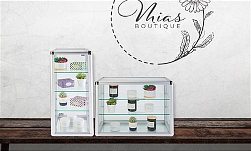 Aluminum frame glass counter showcase and key set