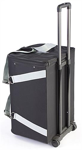 Pop up counter stand with rolling travel case