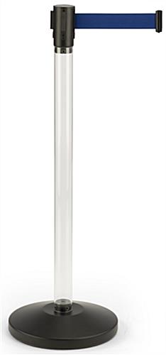 Fillable Clear Stanchion with Blue Belt