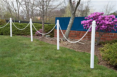 Outdoor Plastic Stanchions with Spike Base & C-Hooks