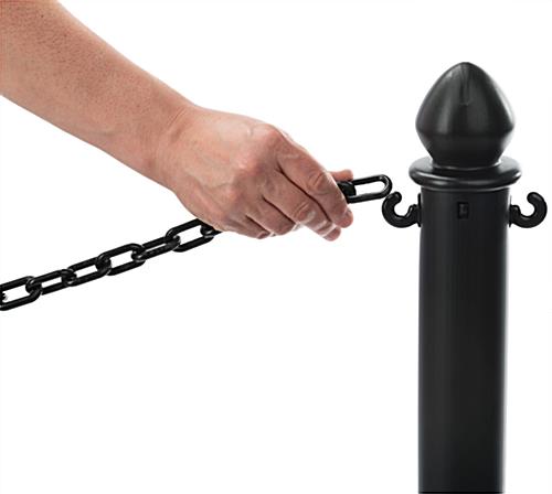 Black Plastic Chain Stanchions with C-Hooks