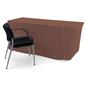 Brown convertible table cover with custom printing and hook and loop strip