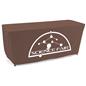 4-sided convertible table cover with custom printing in brown color
