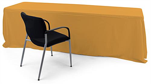 Gold convertible table cloth fits up to 8 foot surfaces