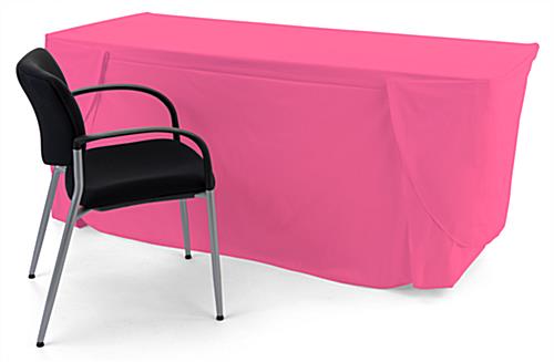 Pink convertible table cover with custom printing and heat transferred graphics 