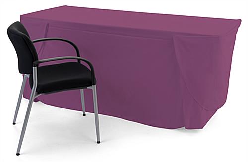 Burgundy convertible table cover with custom printing for 6 or 8 foot tabletops