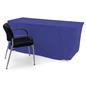 Royal blue convertible table cover with custom printing and one color imprint