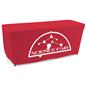 Red convertible table cover with custom printing and durable polyester material 