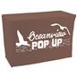Brown convertible table cover with custom printing and one color imprint