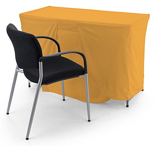 Convertible table cover with custom printing in gold color 