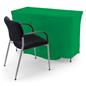 Convertible table cover with custom printing in kelly green color 