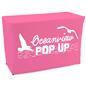 Pink convertible table cover with custom printing and durable polyester material 