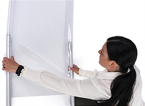Personal safety partition with PVC vinyl that has an easy slide-on assembly 